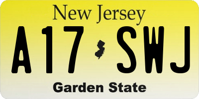 NJ license plate A17SWJ