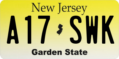 NJ license plate A17SWK