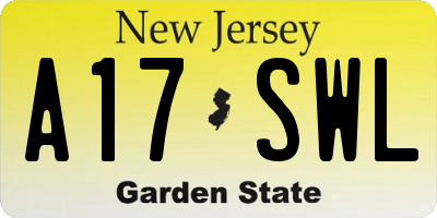 NJ license plate A17SWL