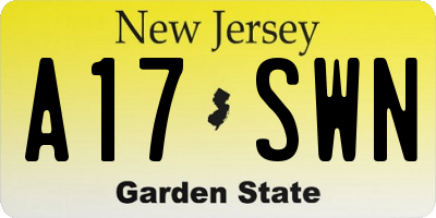 NJ license plate A17SWN
