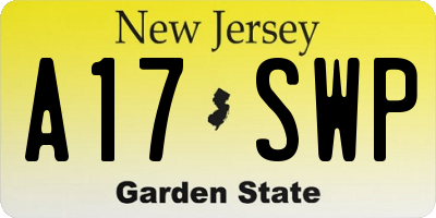NJ license plate A17SWP