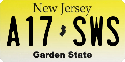 NJ license plate A17SWS