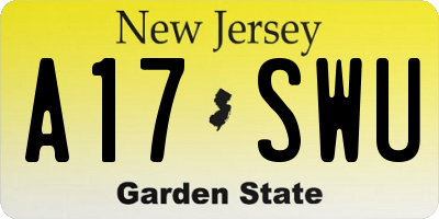 NJ license plate A17SWU