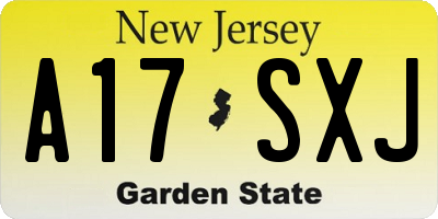 NJ license plate A17SXJ