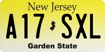 NJ license plate A17SXL