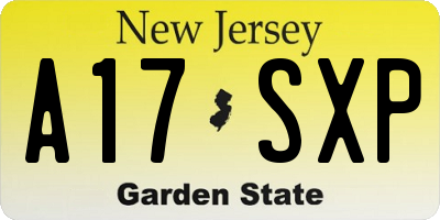 NJ license plate A17SXP