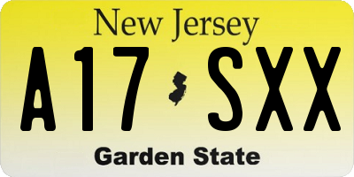 NJ license plate A17SXX