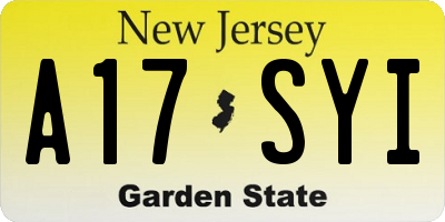 NJ license plate A17SYI