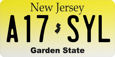 NJ license plate A17SYL
