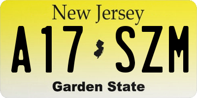 NJ license plate A17SZM