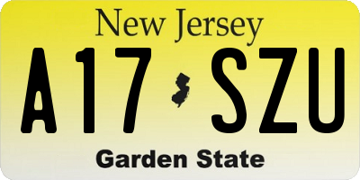 NJ license plate A17SZU