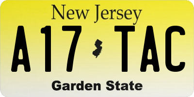 NJ license plate A17TAC