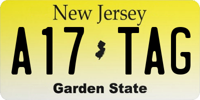 NJ license plate A17TAG