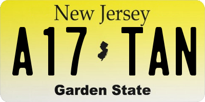 NJ license plate A17TAN