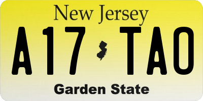 NJ license plate A17TAO