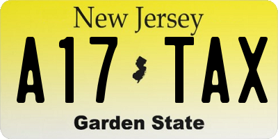 NJ license plate A17TAX
