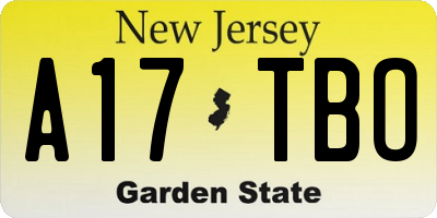 NJ license plate A17TBO
