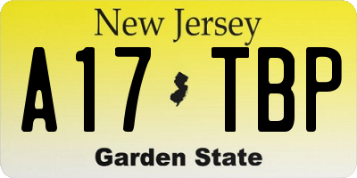 NJ license plate A17TBP