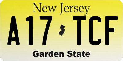 NJ license plate A17TCF