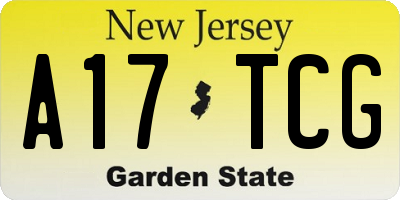 NJ license plate A17TCG