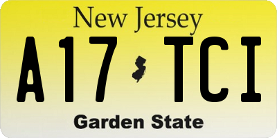 NJ license plate A17TCI