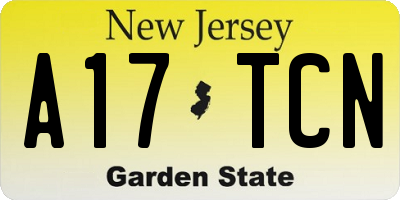 NJ license plate A17TCN