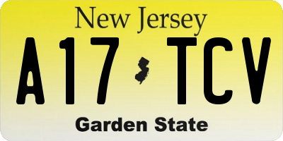 NJ license plate A17TCV