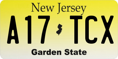 NJ license plate A17TCX