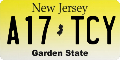 NJ license plate A17TCY
