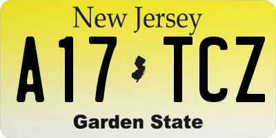 NJ license plate A17TCZ