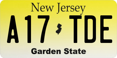 NJ license plate A17TDE