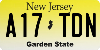 NJ license plate A17TDN