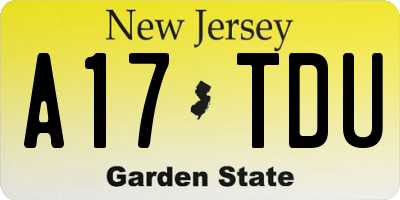 NJ license plate A17TDU