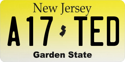 NJ license plate A17TED
