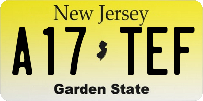 NJ license plate A17TEF