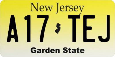 NJ license plate A17TEJ