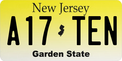 NJ license plate A17TEN