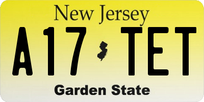 NJ license plate A17TET