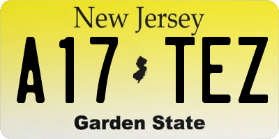 NJ license plate A17TEZ