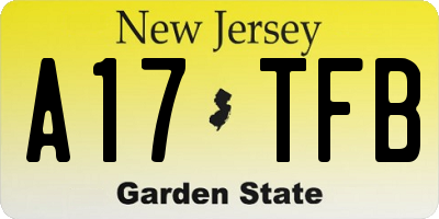 NJ license plate A17TFB
