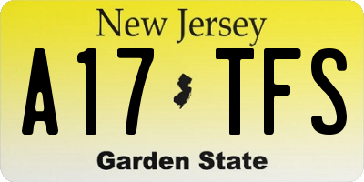 NJ license plate A17TFS