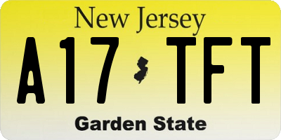 NJ license plate A17TFT