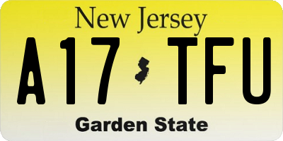 NJ license plate A17TFU