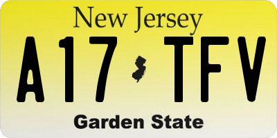 NJ license plate A17TFV