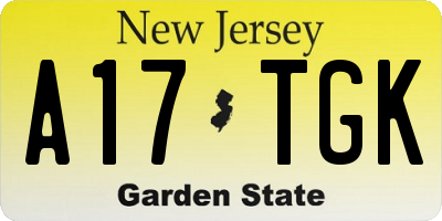 NJ license plate A17TGK