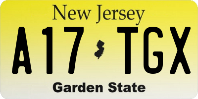 NJ license plate A17TGX
