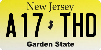 NJ license plate A17THD