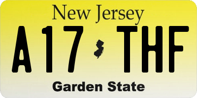 NJ license plate A17THF