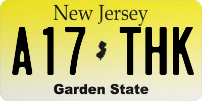 NJ license plate A17THK
