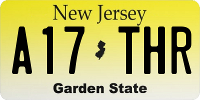 NJ license plate A17THR
